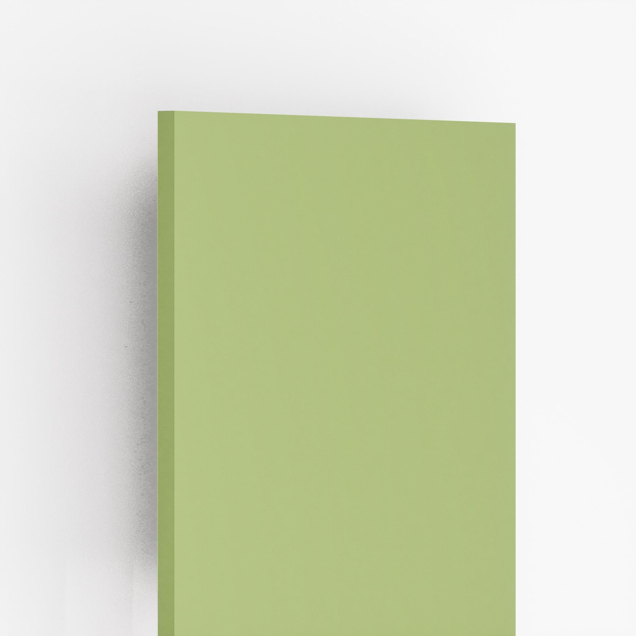 Pastel green plain laminate sheet with matte finish and visible edge against white background