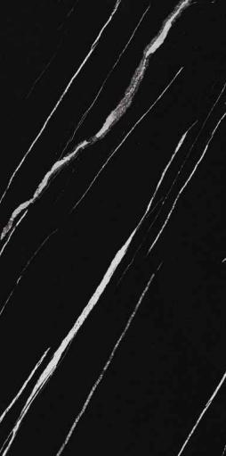 Black Marquina Marble & Stone Laminate 8x4 ft High Gloss 1 mm - S8151 UG