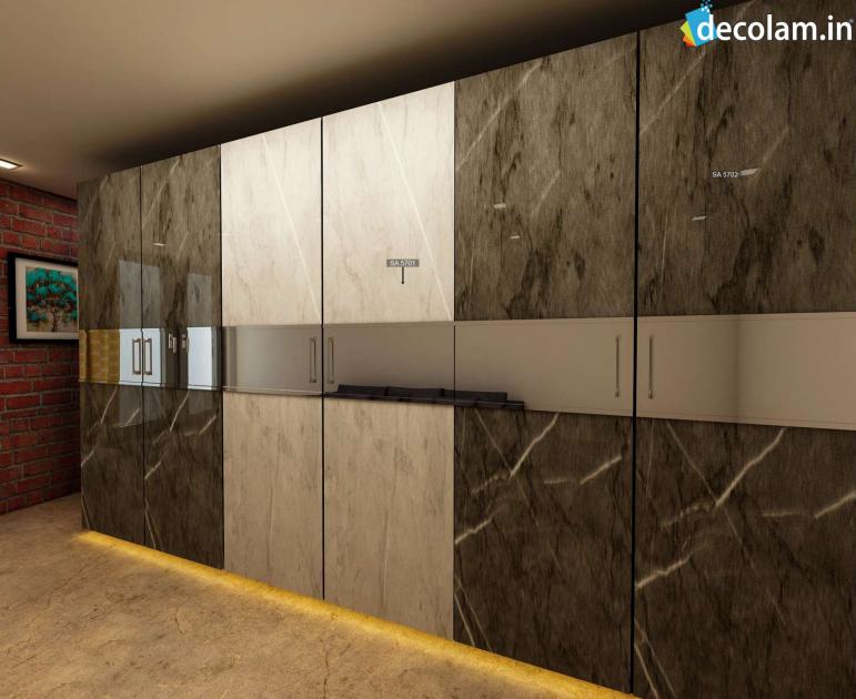 Lightning Rock Gray Marble & Stone Laminate 8x4 ft High Gloss 1.25 mm - SA 5702