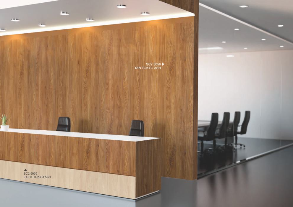 Light Tokyo Ash Wood Laminate 8x4 ft Texture 1 mm - SC2 5055