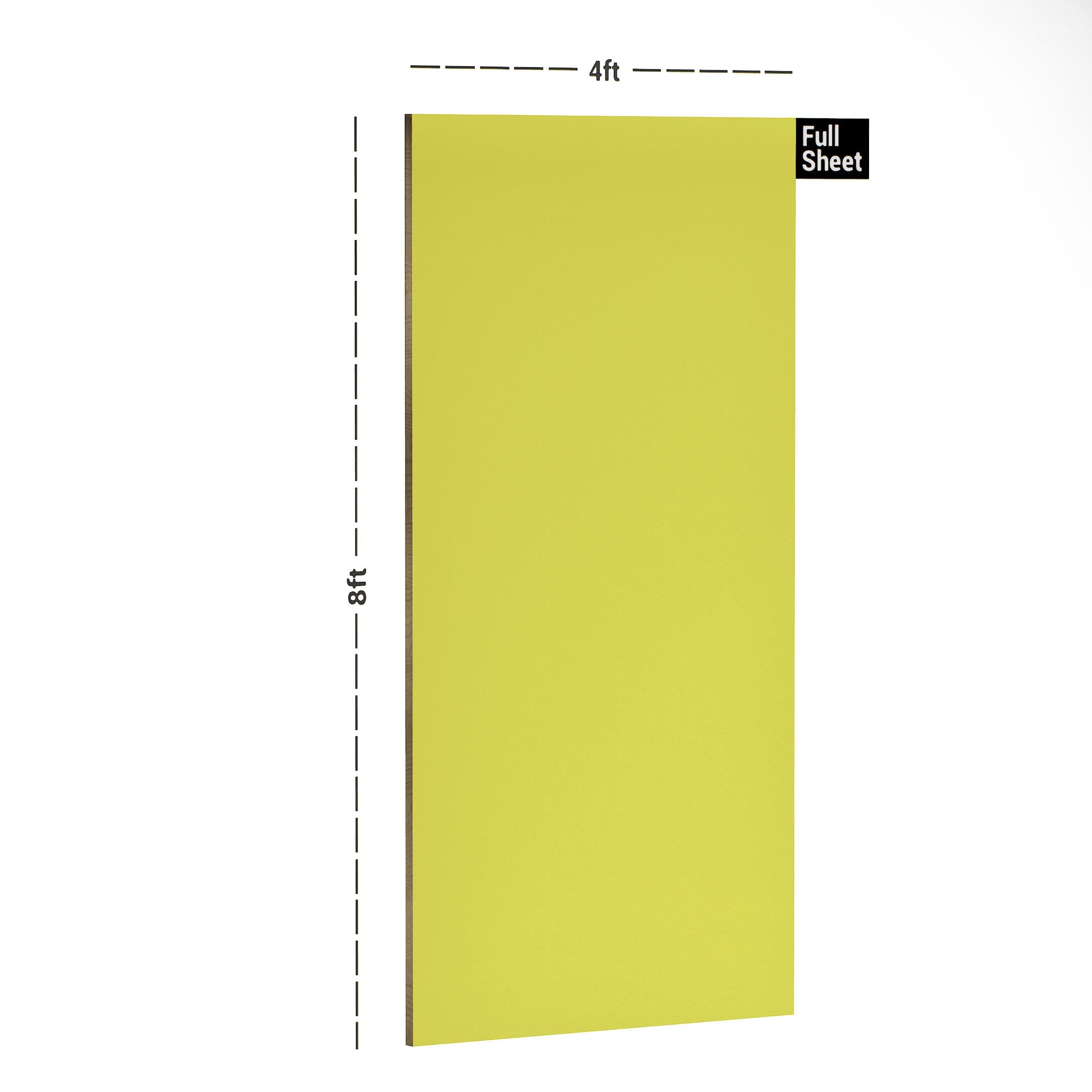 Yellow Plain Laminate 8x4 ft High Gloss 0.8 mm - SDL 1019