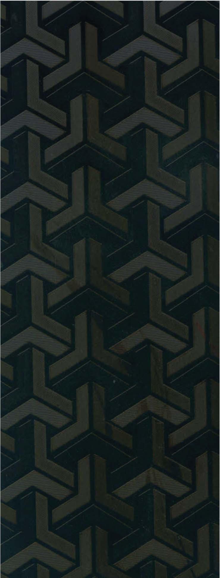 Black wood laminate with textured geometric pattern and 3D effect