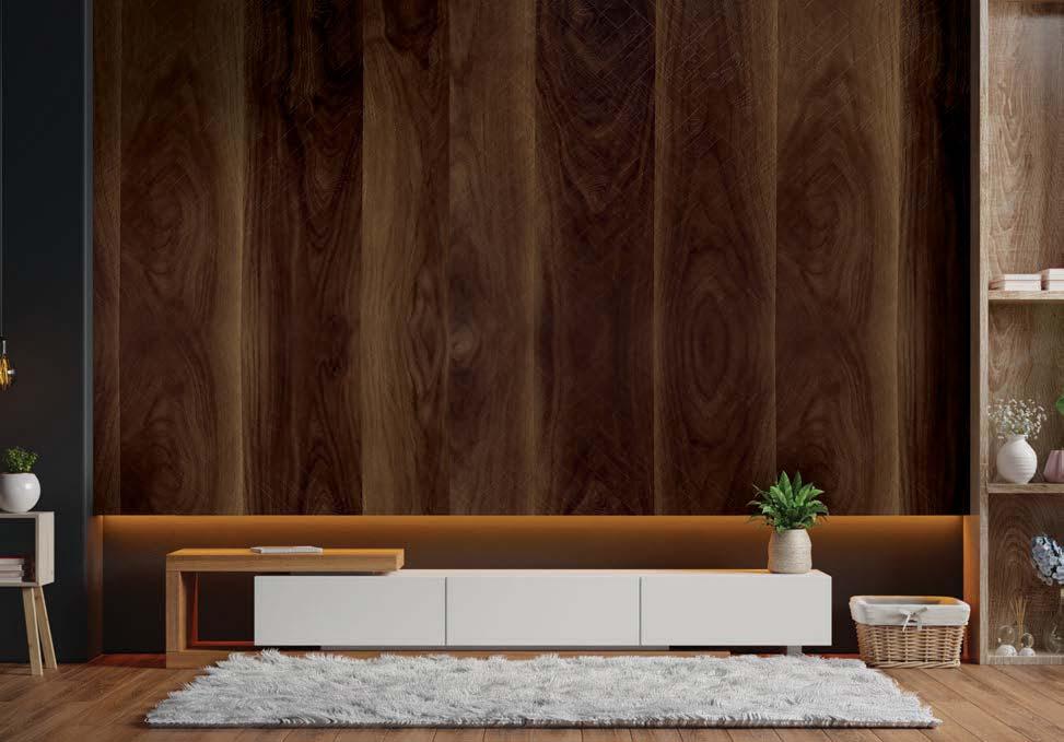 Austin Walnut Wood Laminate 8x4 ft Texture 0.8 mm - SDL 3032