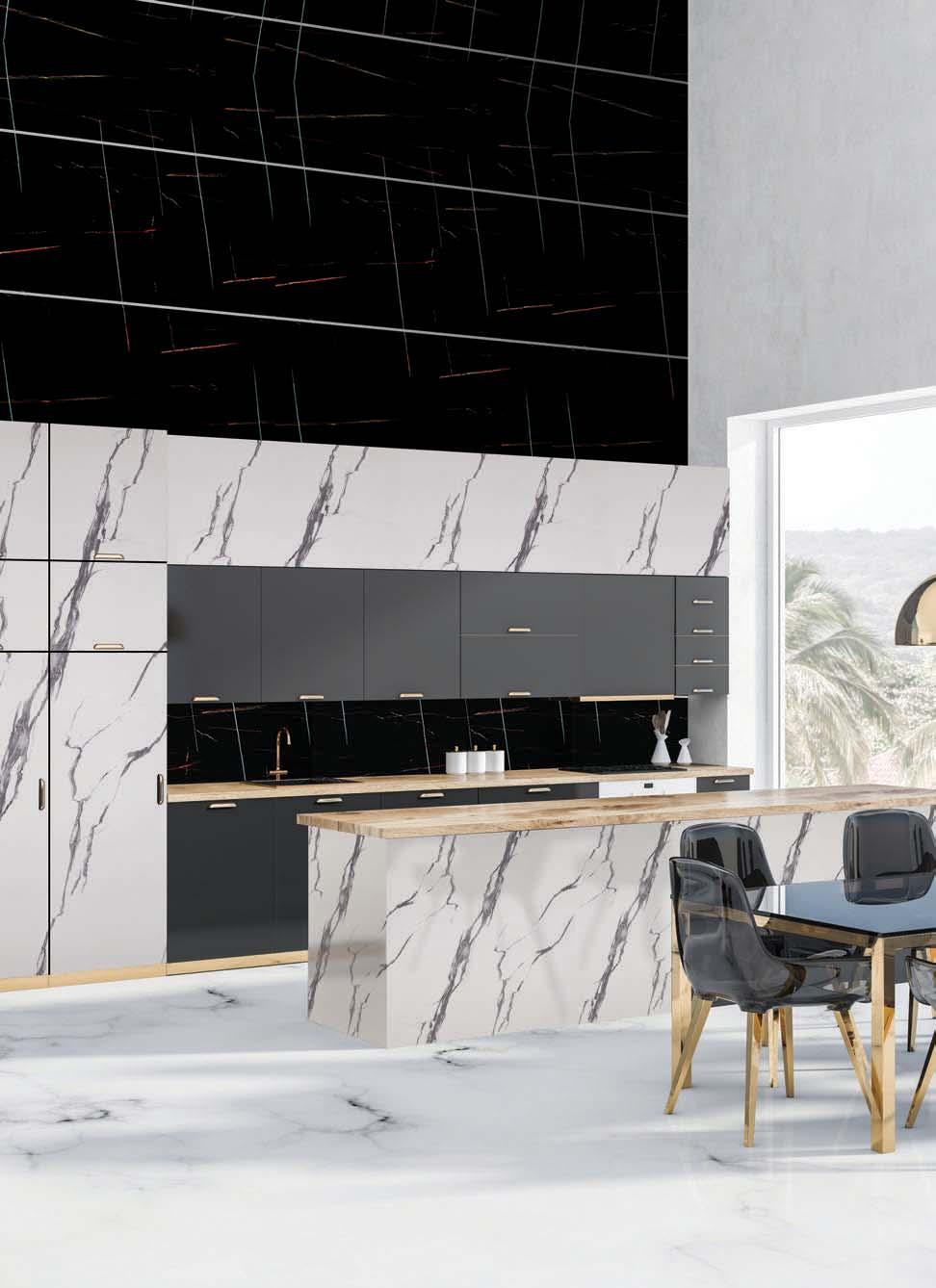 Statuario Marble & Stone Laminate 8x4 ft High Gloss 0.8 mm - SDL 4003