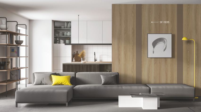 Dense Oak Wood Laminate 8x4 ft Suede 1 mm - SF 1935