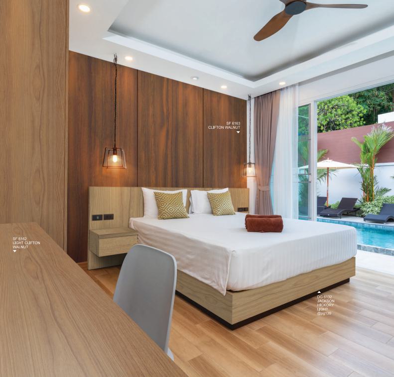 Clifton Walnut Wood Laminate 8x4 ft Suede 1 mm - SF 6163