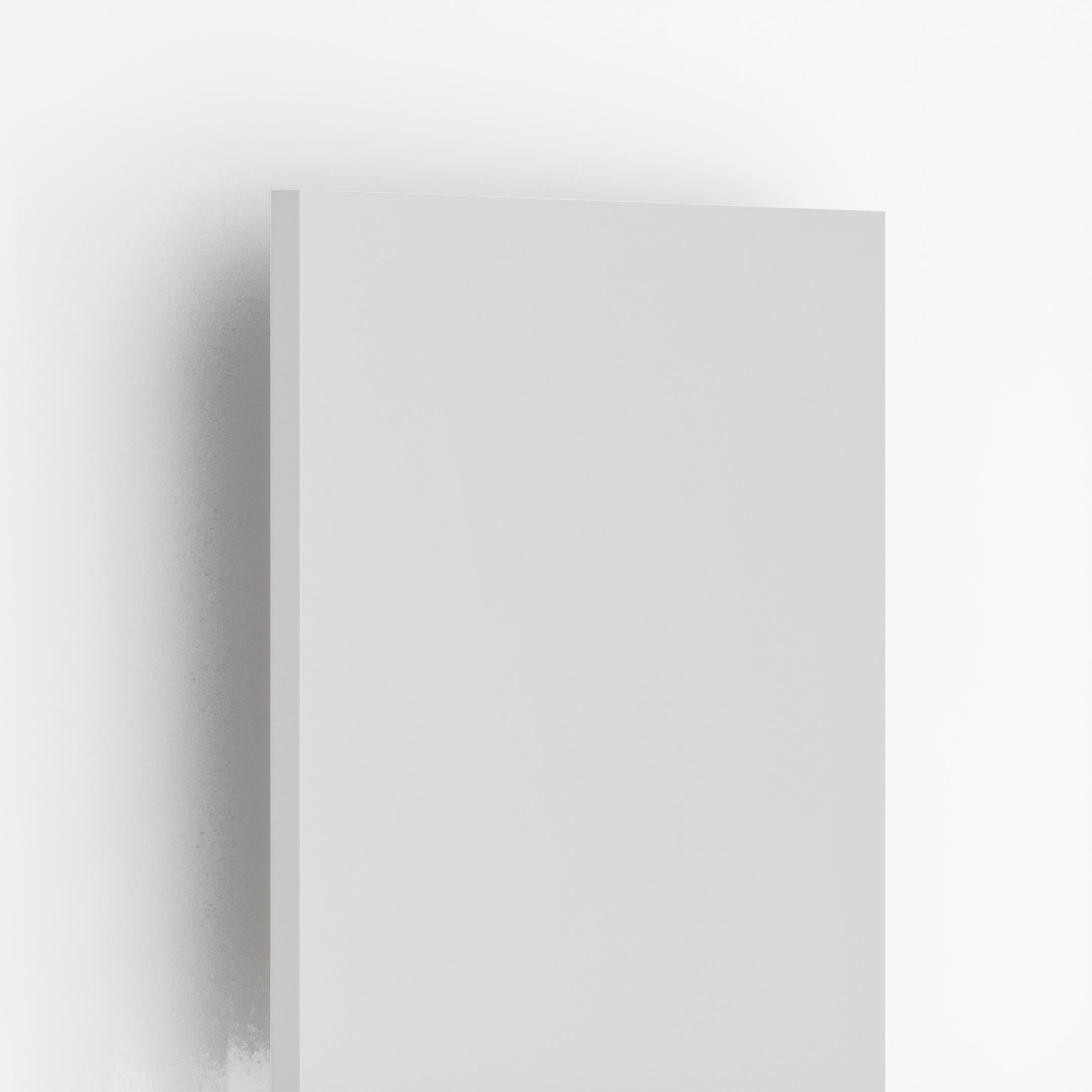 White plain laminate with suede finish showing subtle texture and edge detail