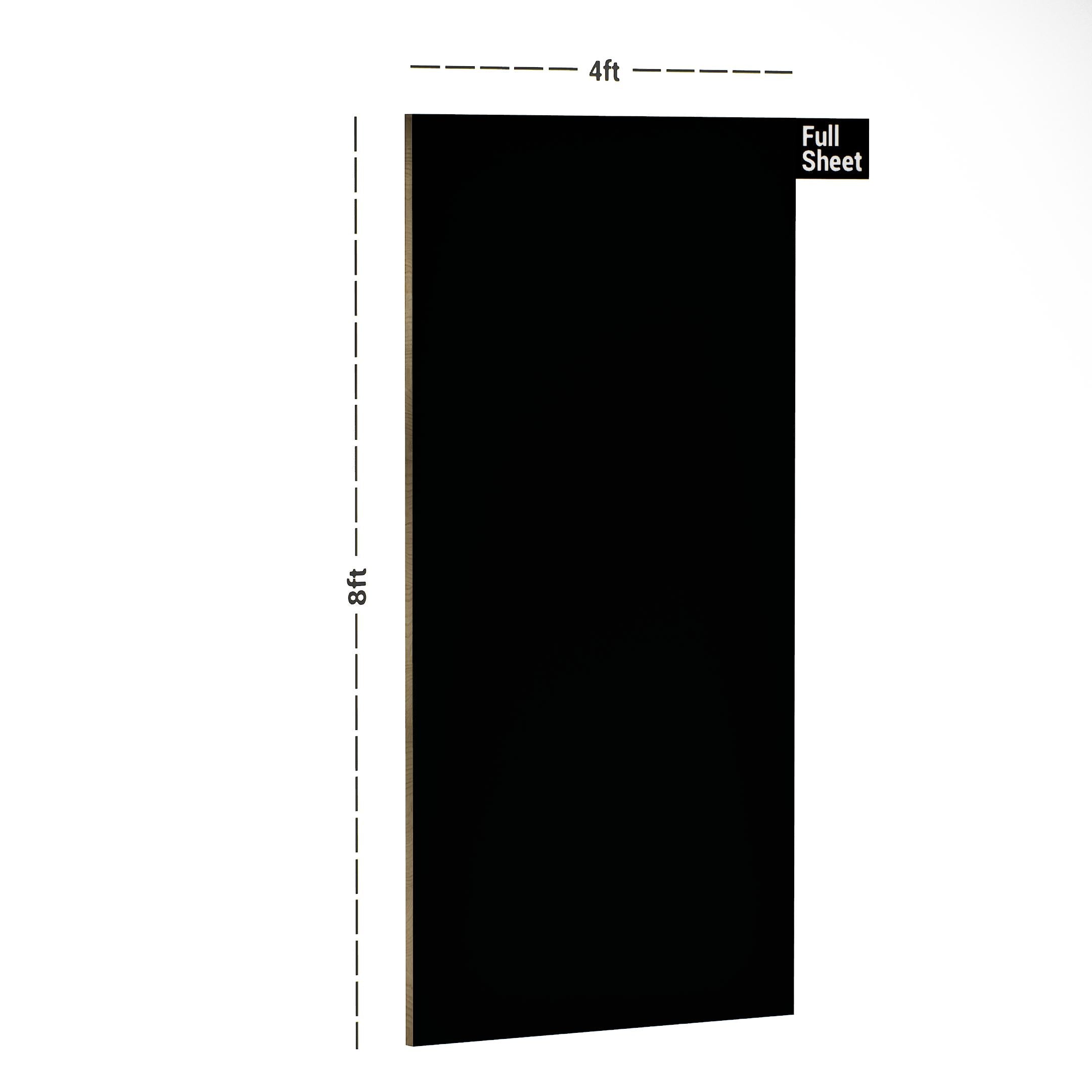 Black Plain Laminate 8x4 ft Super Matte 1 mm - SMT 205
