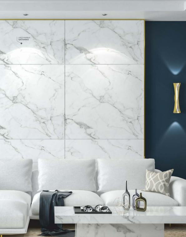 Marble & Stone Laminate 8x4 ft High Gloss 1.5 mm - Satvario 8