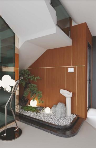 Brown wood laminate with textured finish and wood grain pattern on wall in modern interior design setting