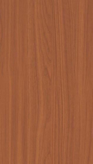 Brown wood grain laminate with textured finish and vertical wood pattern, showing detailed grain lines and subtle texture