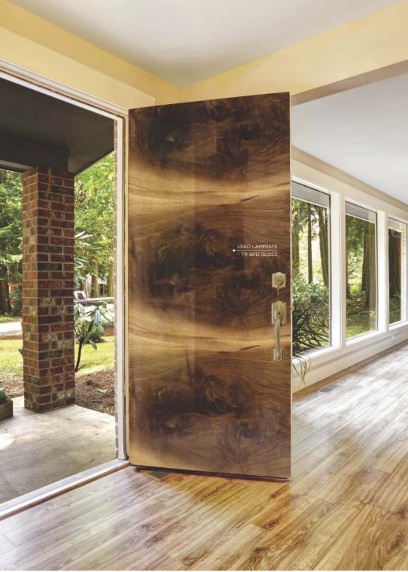 TR 6613 Smoke Raintree Crotch 8 ft x 4 ft Gloss Finish PVC Woodero Series Veneer - 1.5 mm