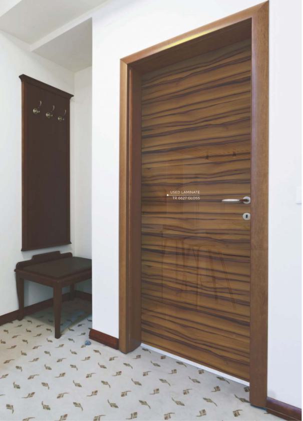 TR 6627 Smoke Coreal Wood HZ 8 ft x 4 ft Gloss Finish PVC Woodero Series Veneer - 1.5 mm