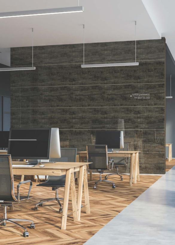 TR 9201 Grey Metallic Burl 8 ft x 4 ft Gloss Finish PVC Woodero Series Veneer - 1.5 mm