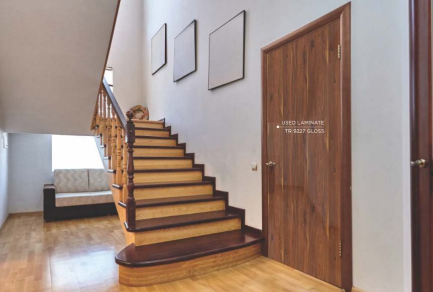 TR 9227 Smoke Santos VT 8 ft x 4 ft Gloss Finish PVC Woodero Series Veneer - 1.5 mm