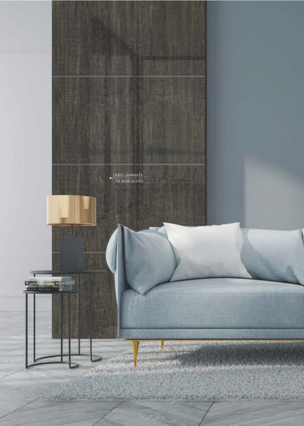 TR 9229 Figured Pomelle 8 ft x 4 ft Gloss Finish PVC Woodero Series Veneer - 1.5 mm