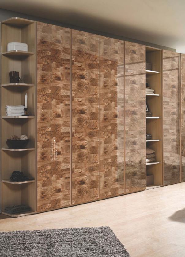 TR 9326 Exotic Burl Box 8 ft x 4 ft Gloss Finish PVC Woodero Series Veneer - 1.5 mm