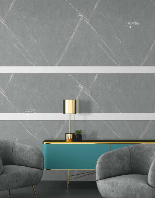 Marble & Stone Laminate 8x4 ft High Gloss 1.5 mm - Triana Gris