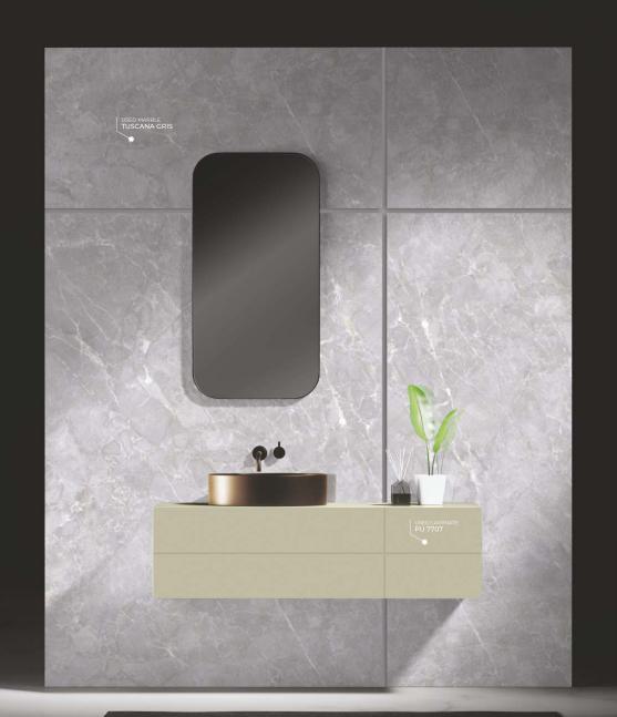 Marble & Stone Laminate 8x4 ft High Gloss 1.5 mm - Tuscana Gris