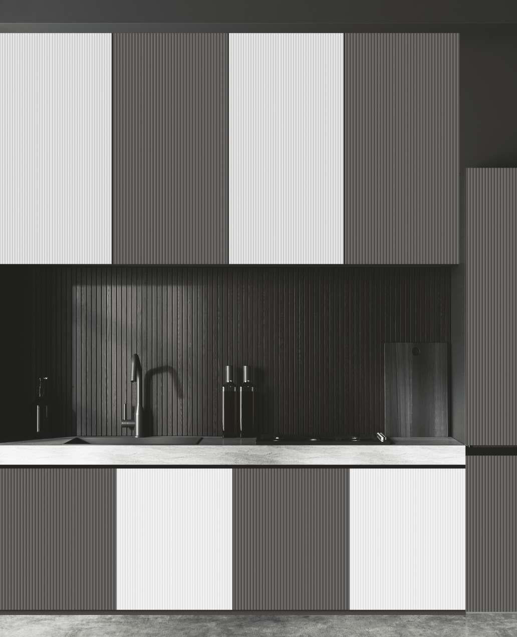 Luxurious Fluted Laminate 8x4 ft High Gloss .2 mm - UK 2004