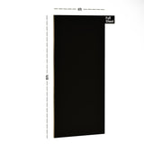 Black matte laminate sheet with plain finish and dimensions 8x4 ft displayed with size annotations.