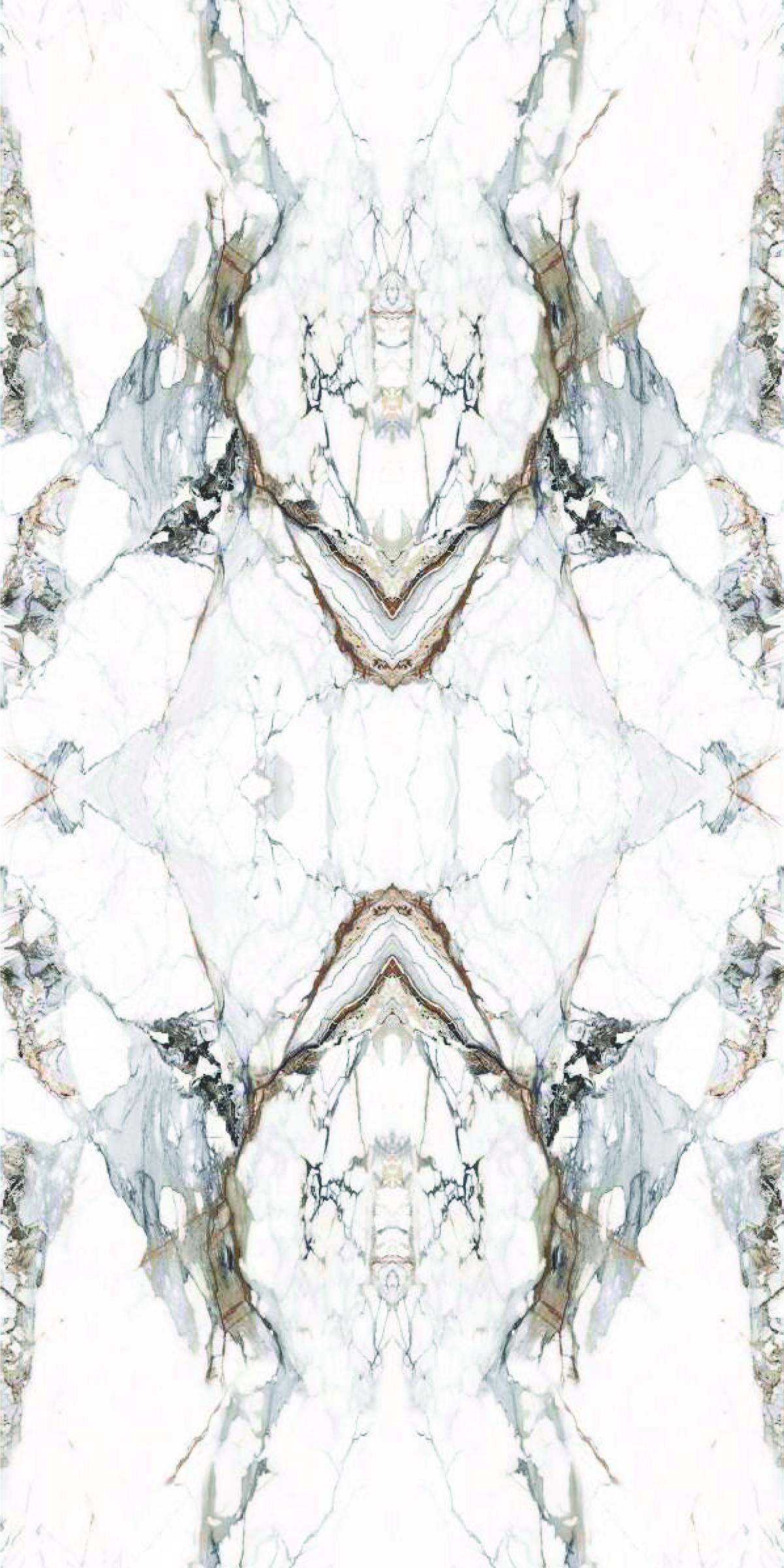 Abstract Pattern Marble & Stone Laminate 8x4 ft High Gloss 1 mm - White Digital