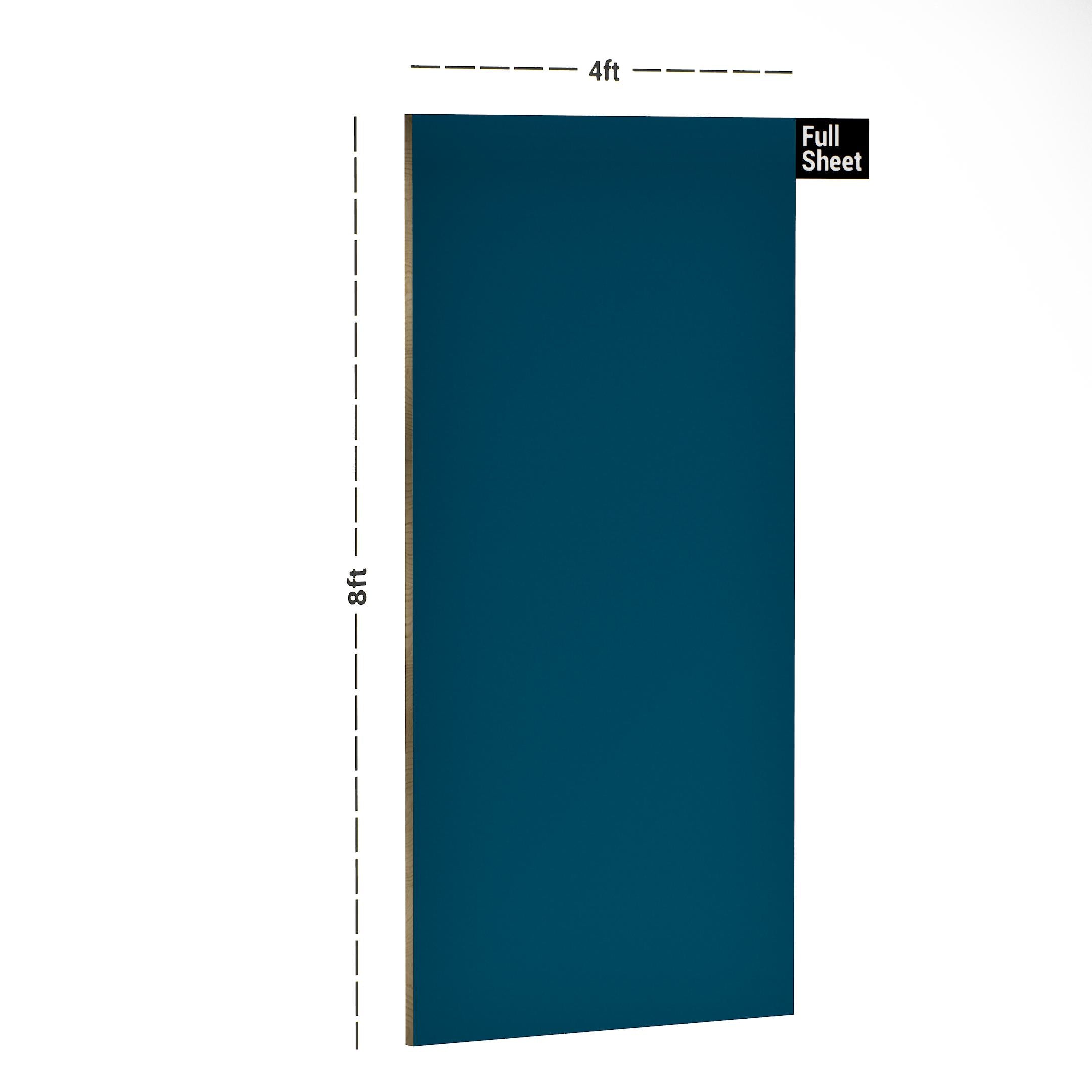 Petrol Blue Plain Laminate 8x4 ft Matte 1 mm - ZMT 2016