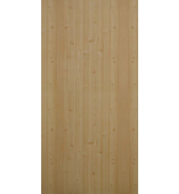 Beige wood grain decorative laminate with suede finish and natural pine pattern, showing wood texture and knots.