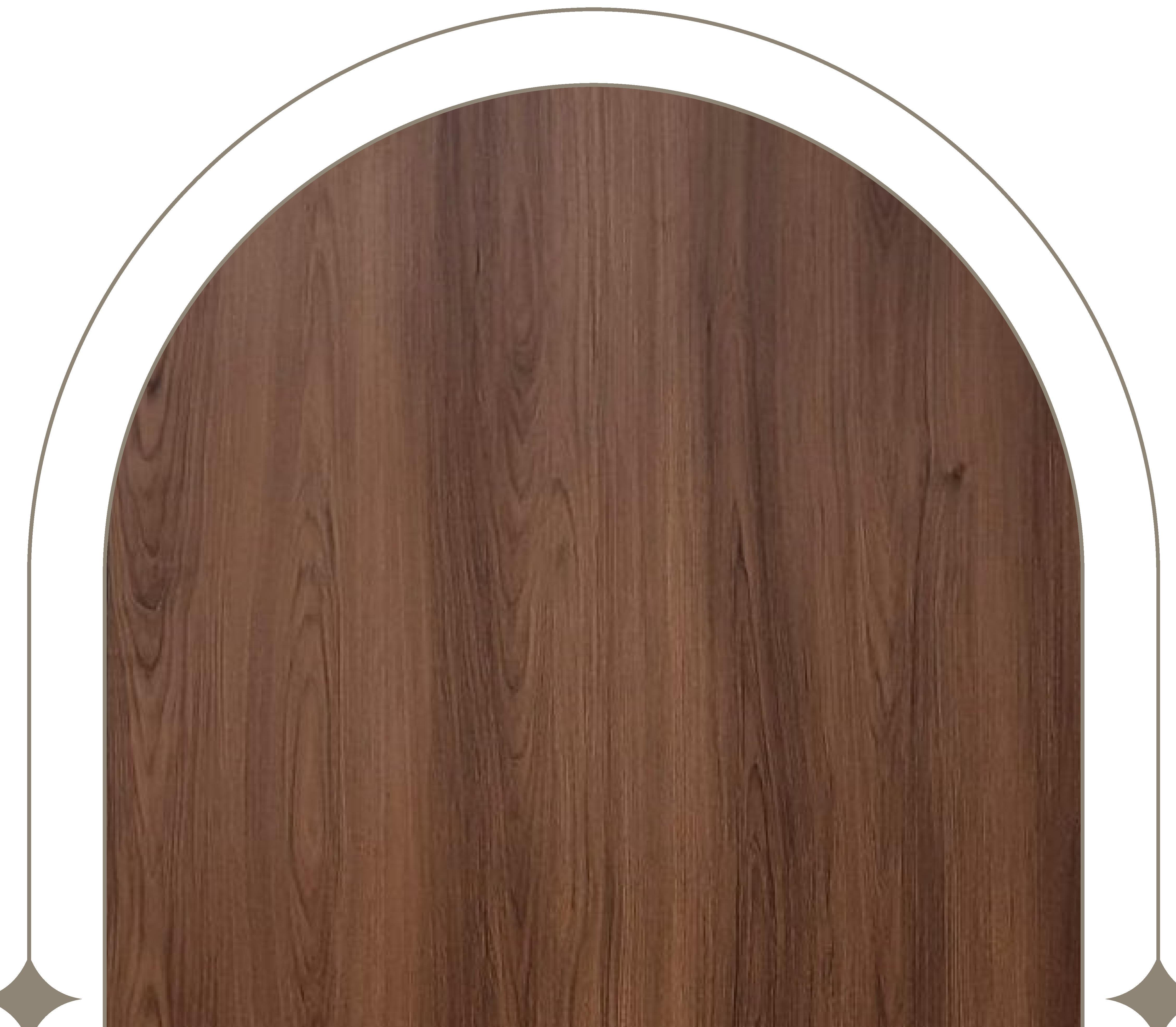 Brown laminate with wood grain texture and vertical grain direction.