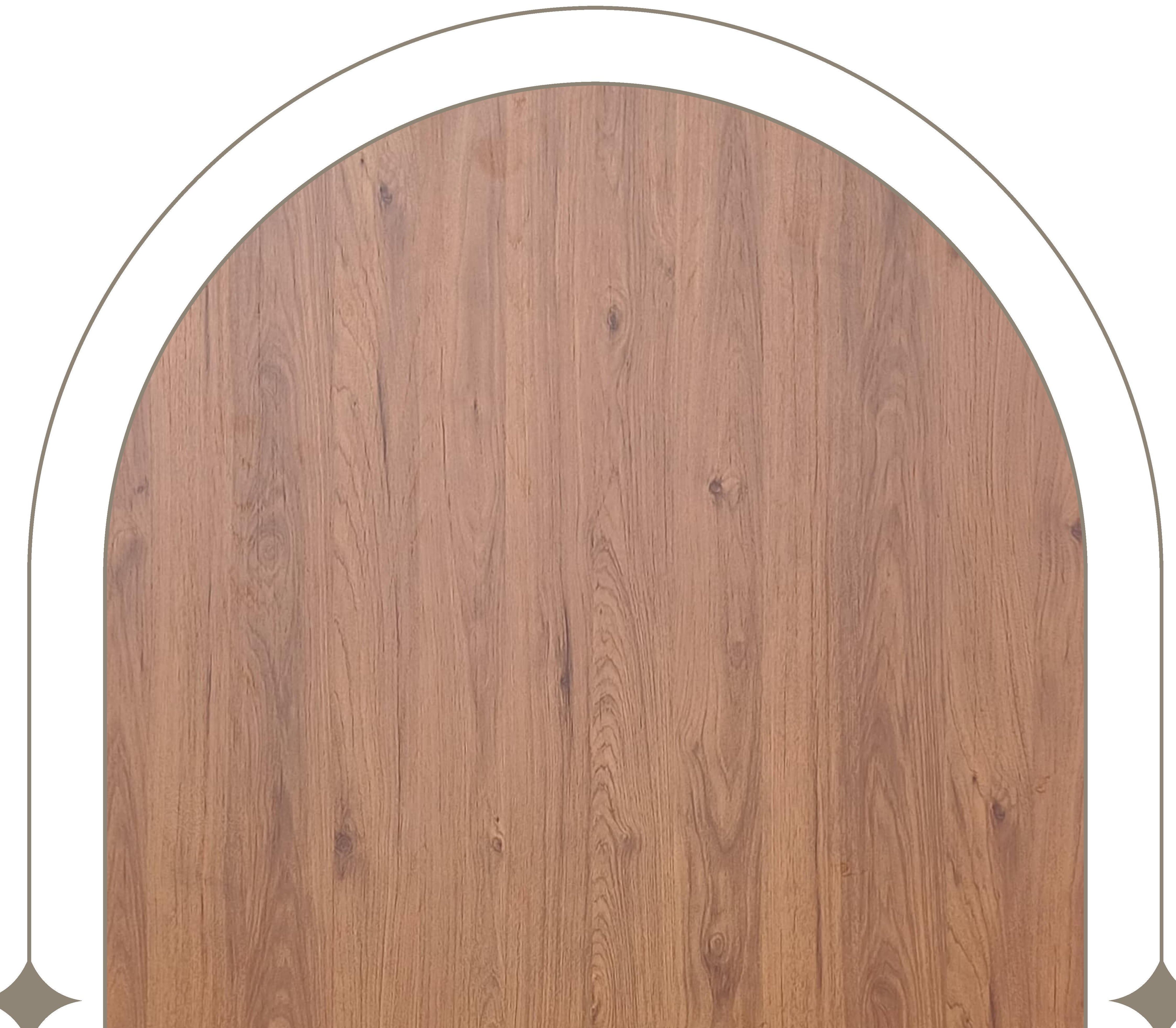 Brown wood laminate with textured finish and vertical grain direction.