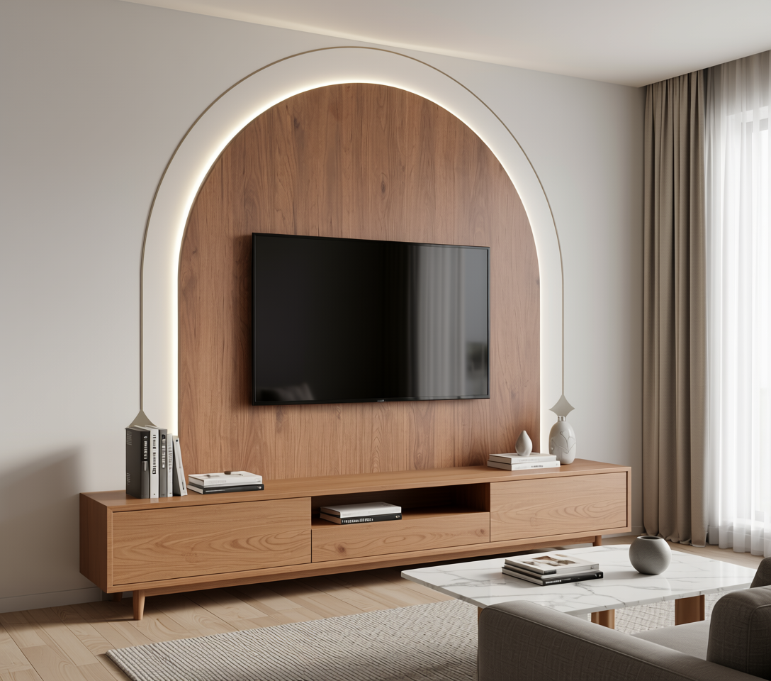 Brown wood laminate with textured finish and vertical grain direction.