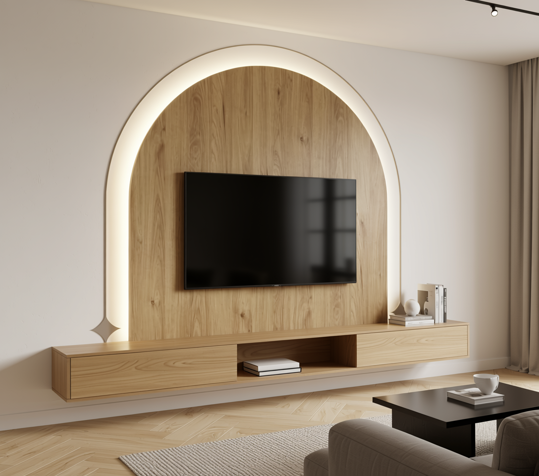 Brown wood laminate with textured finish and vertical grain pattern.