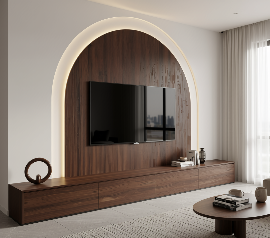Brown wood laminate with vertical grain texture and matte finish.