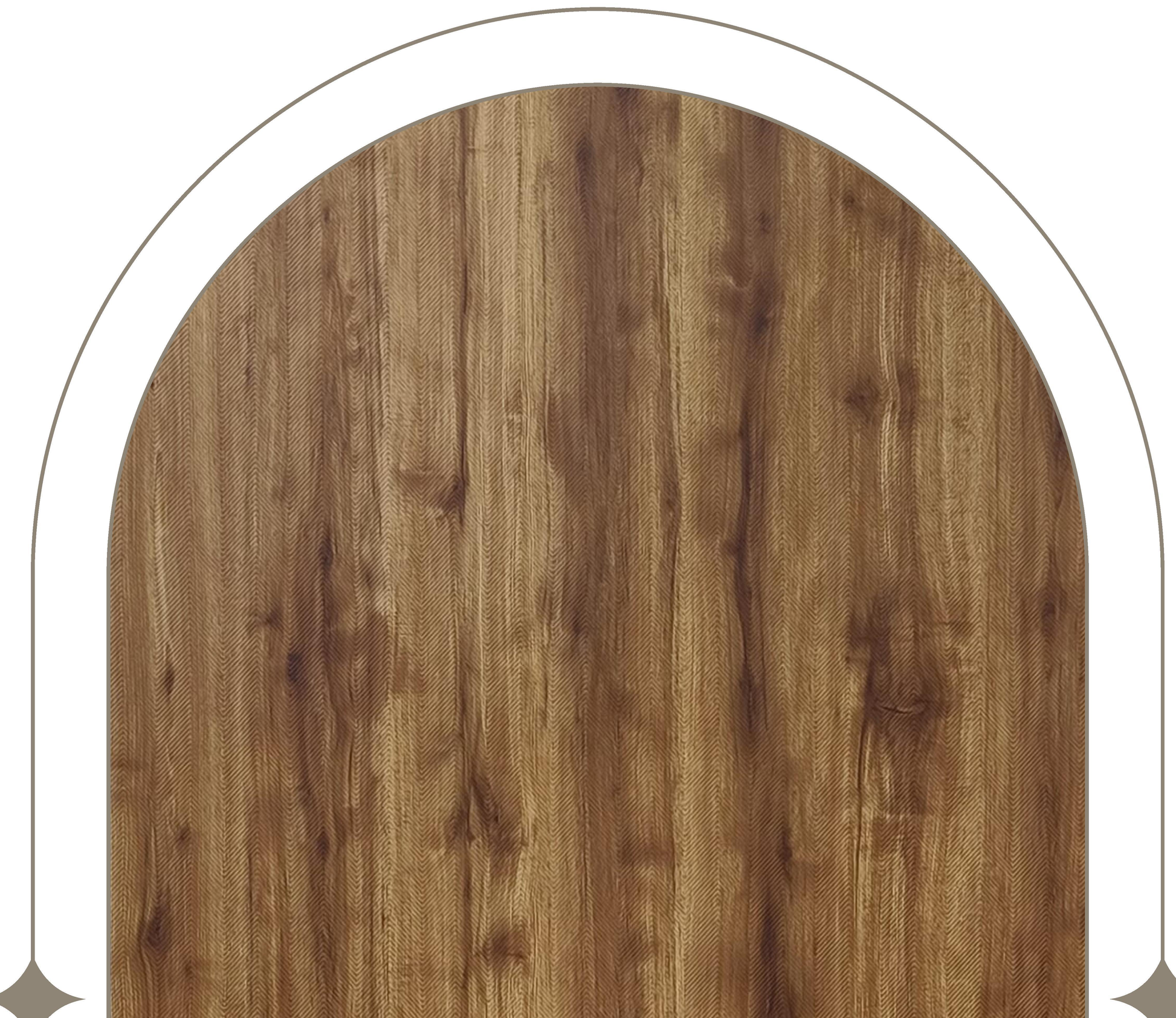 Brown laminate with textured wood grain pattern and vertical grain direction.