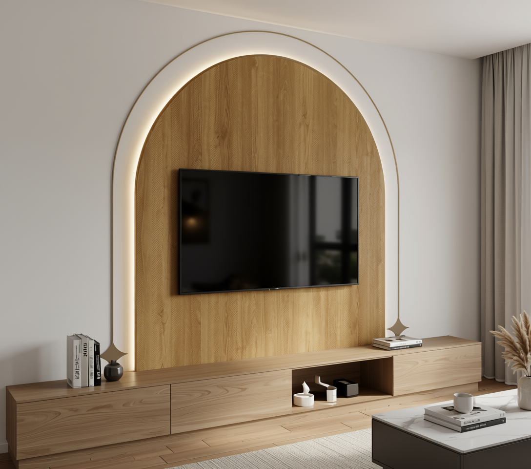 Brown laminate with a wood grain texture and vertical pattern.