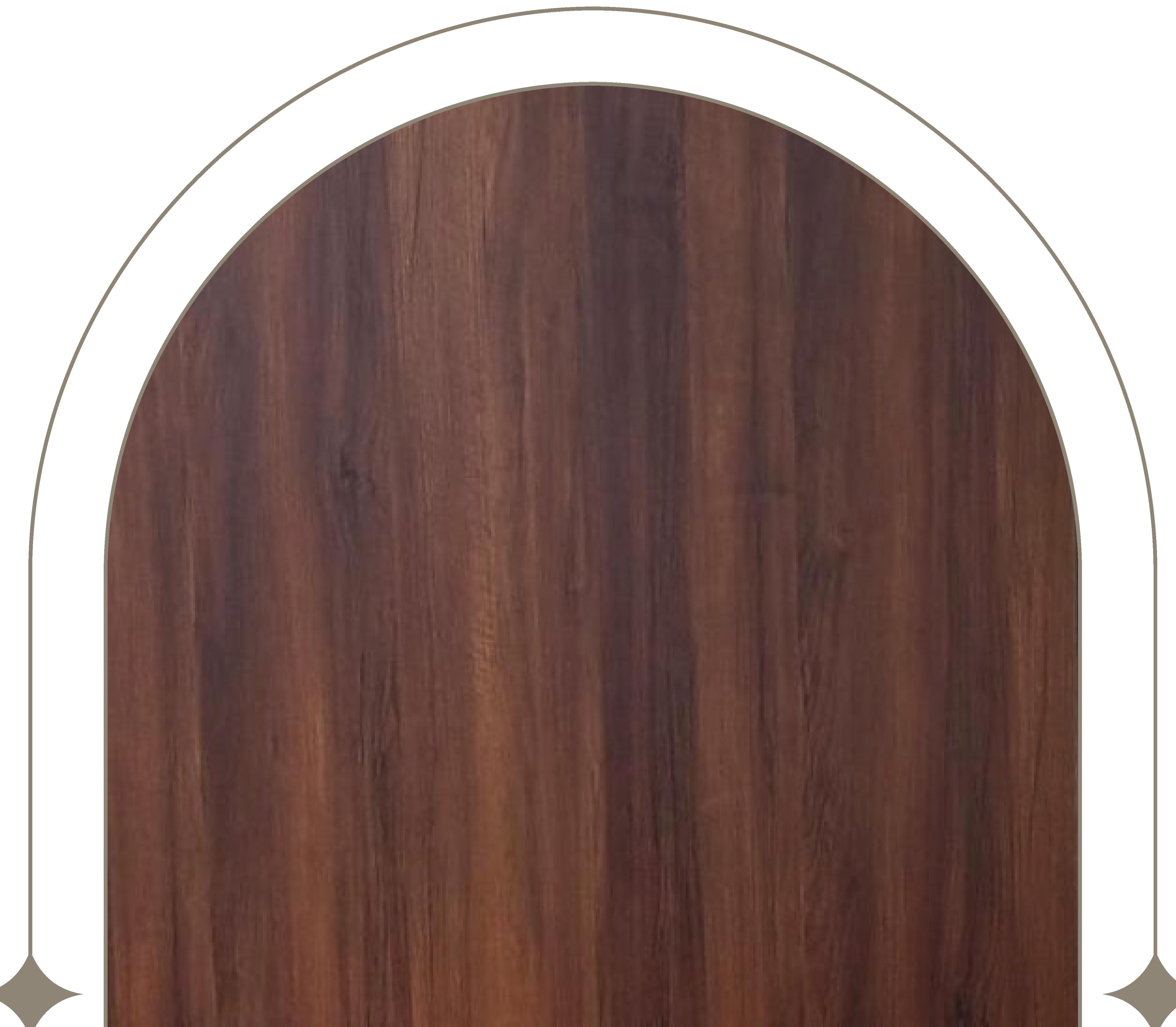 Brown wood laminate with textured finish and vertical grain direction.
