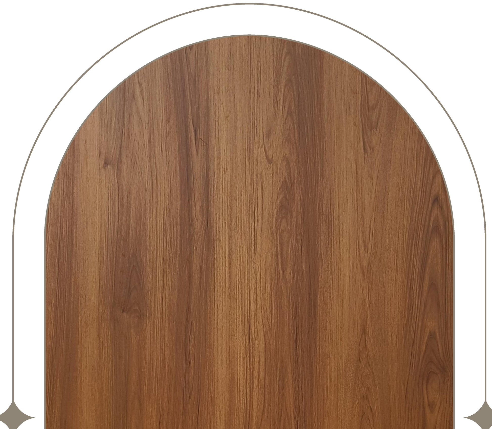 Brown wood laminate with textured finish and vertical grain direction.