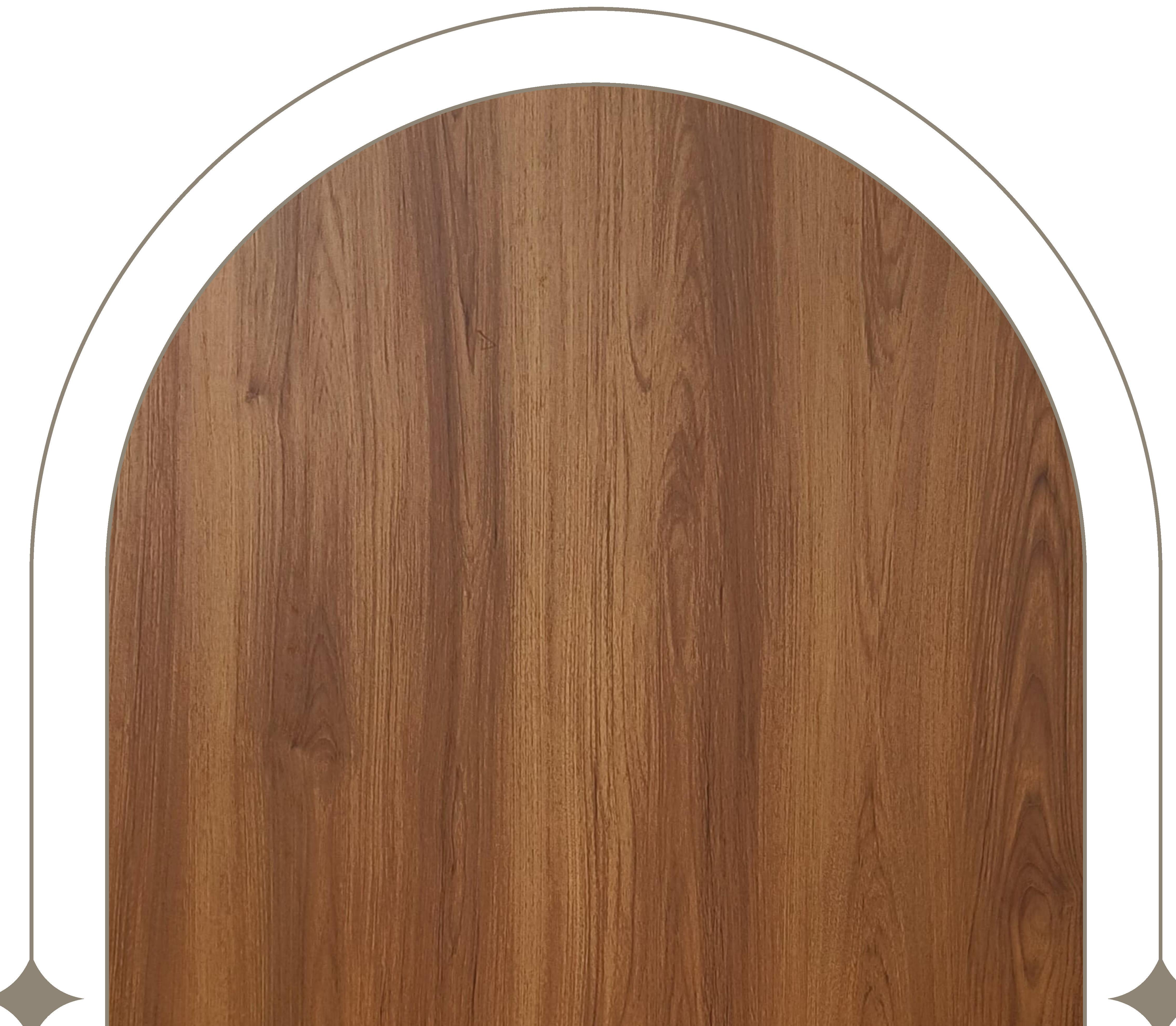 Brown wood laminate with textured finish and vertical grain direction.