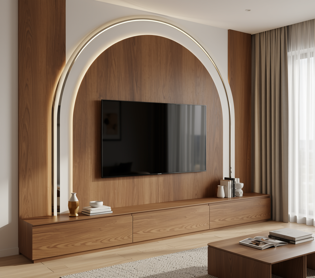 Brown wood laminate with textured finish and vertical grain direction.