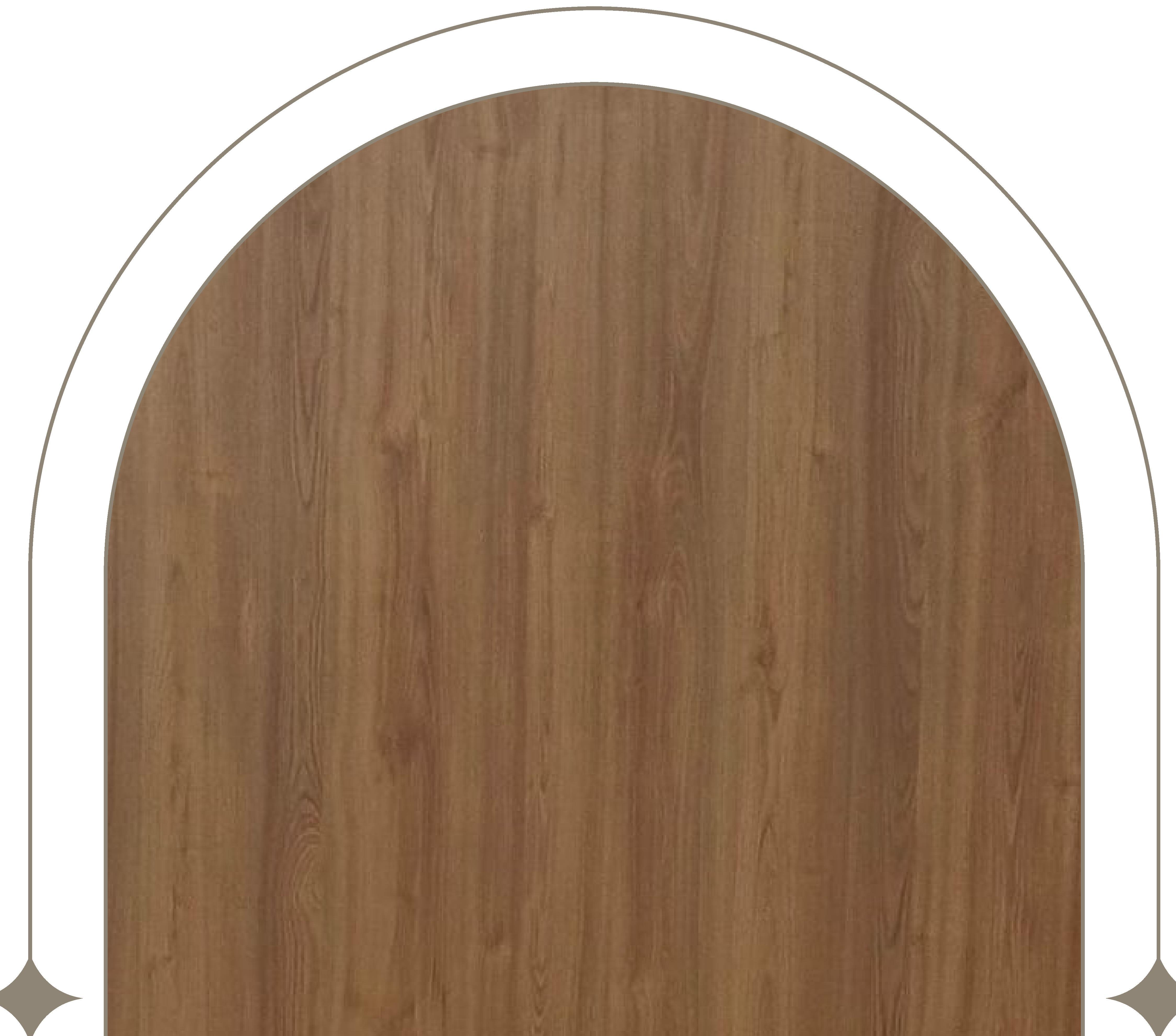 Brown wood laminate with textured finish and vertical grain direction.