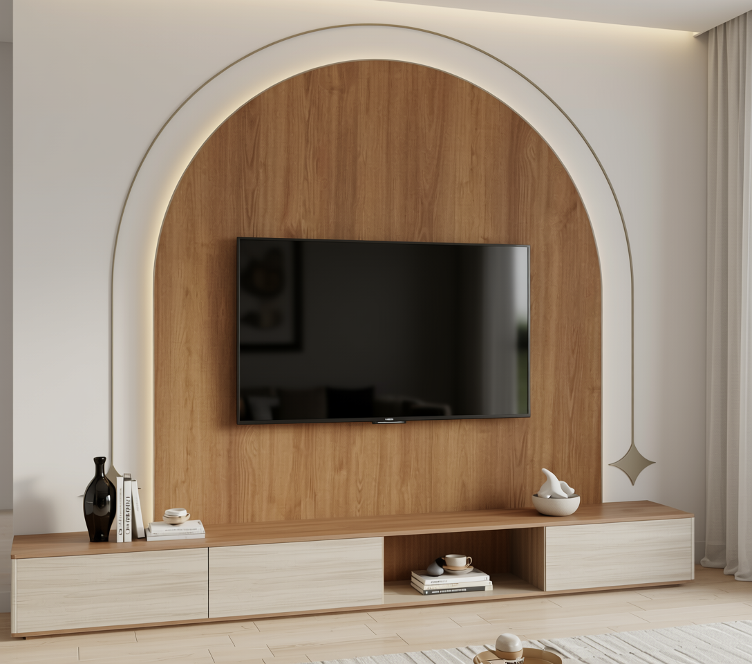 Brown wood laminate with textured finish and vertical grain direction.