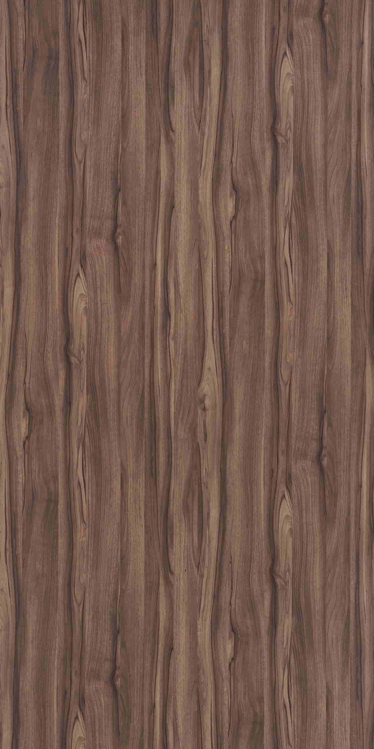 Brown wood grain laminate with suede finish and vertical wood pattern texture