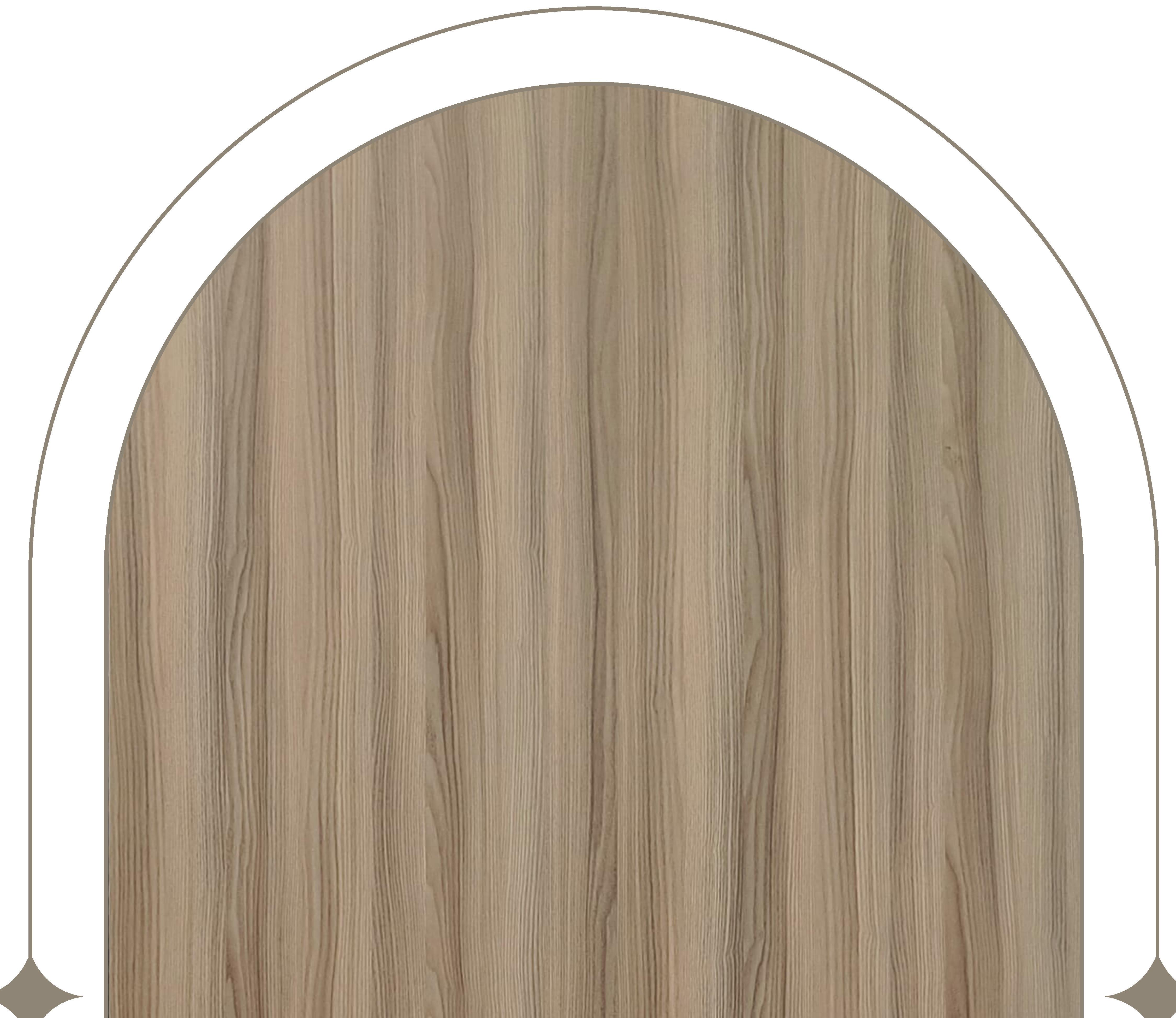 Beige wood grain laminate with textured finish and vertical grain direction.