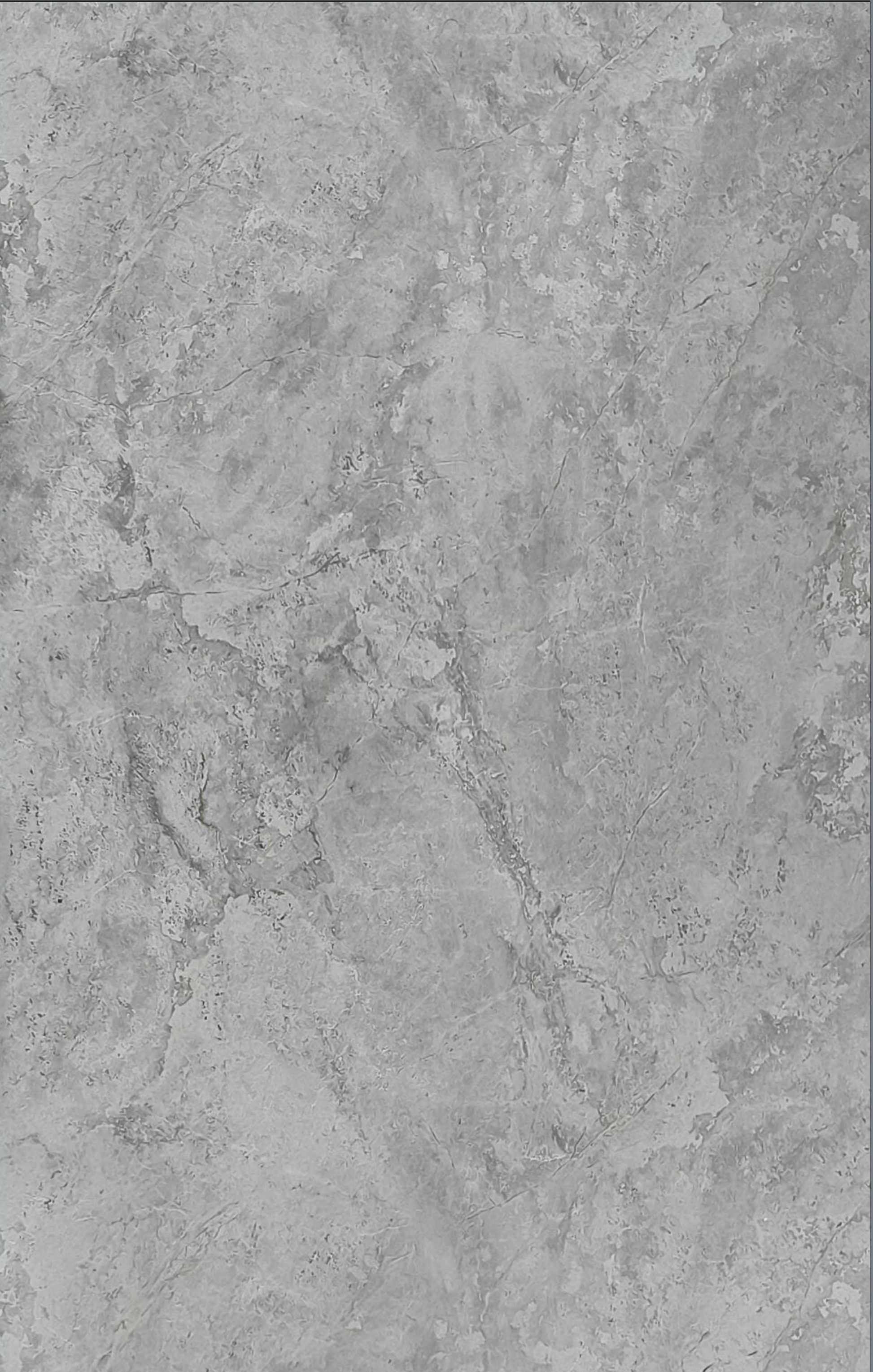 Grey matte laminate with marbled texture and subtle veining pattern.