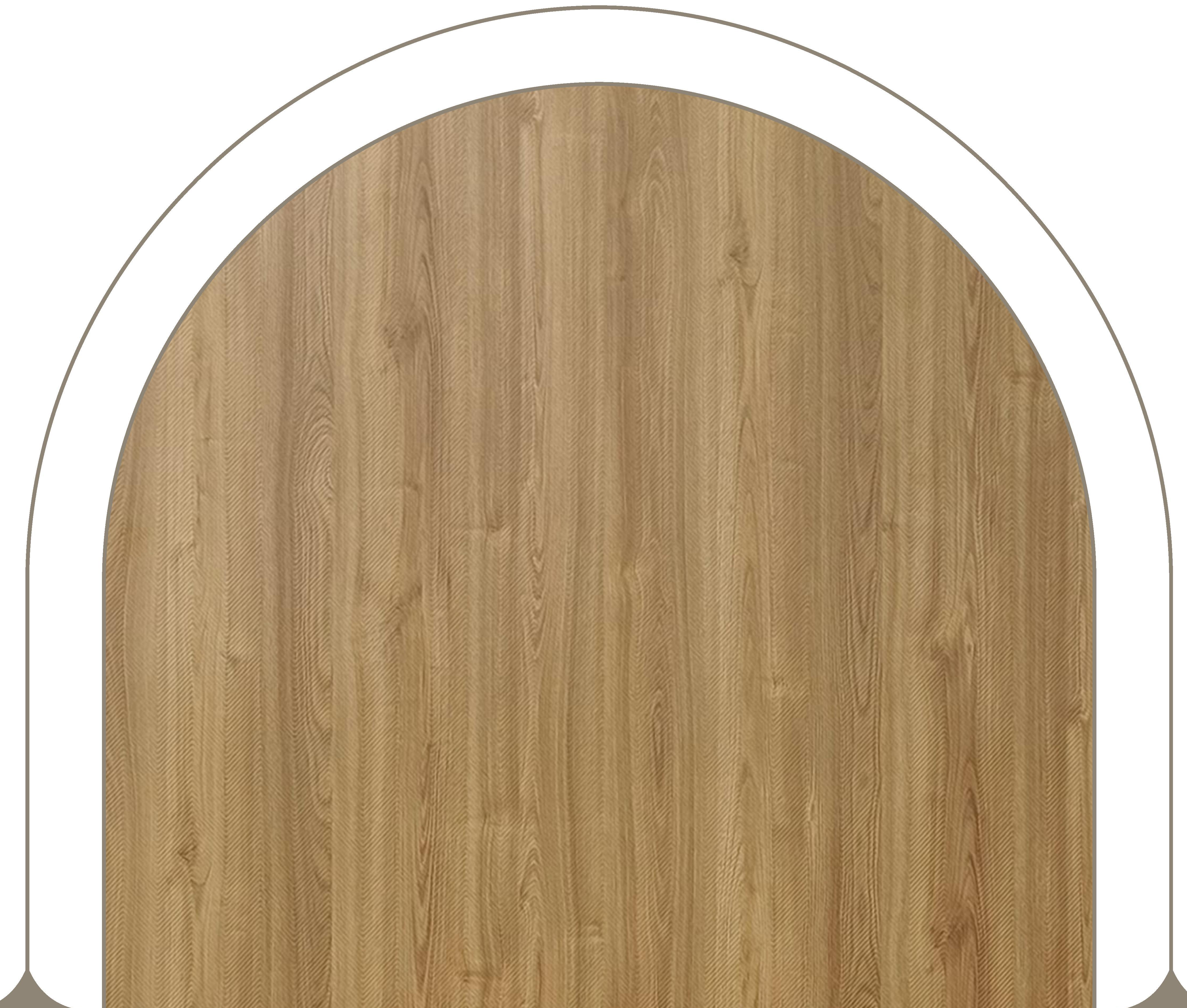 Brown laminate with textured wood grain pattern and vertical grain direction.