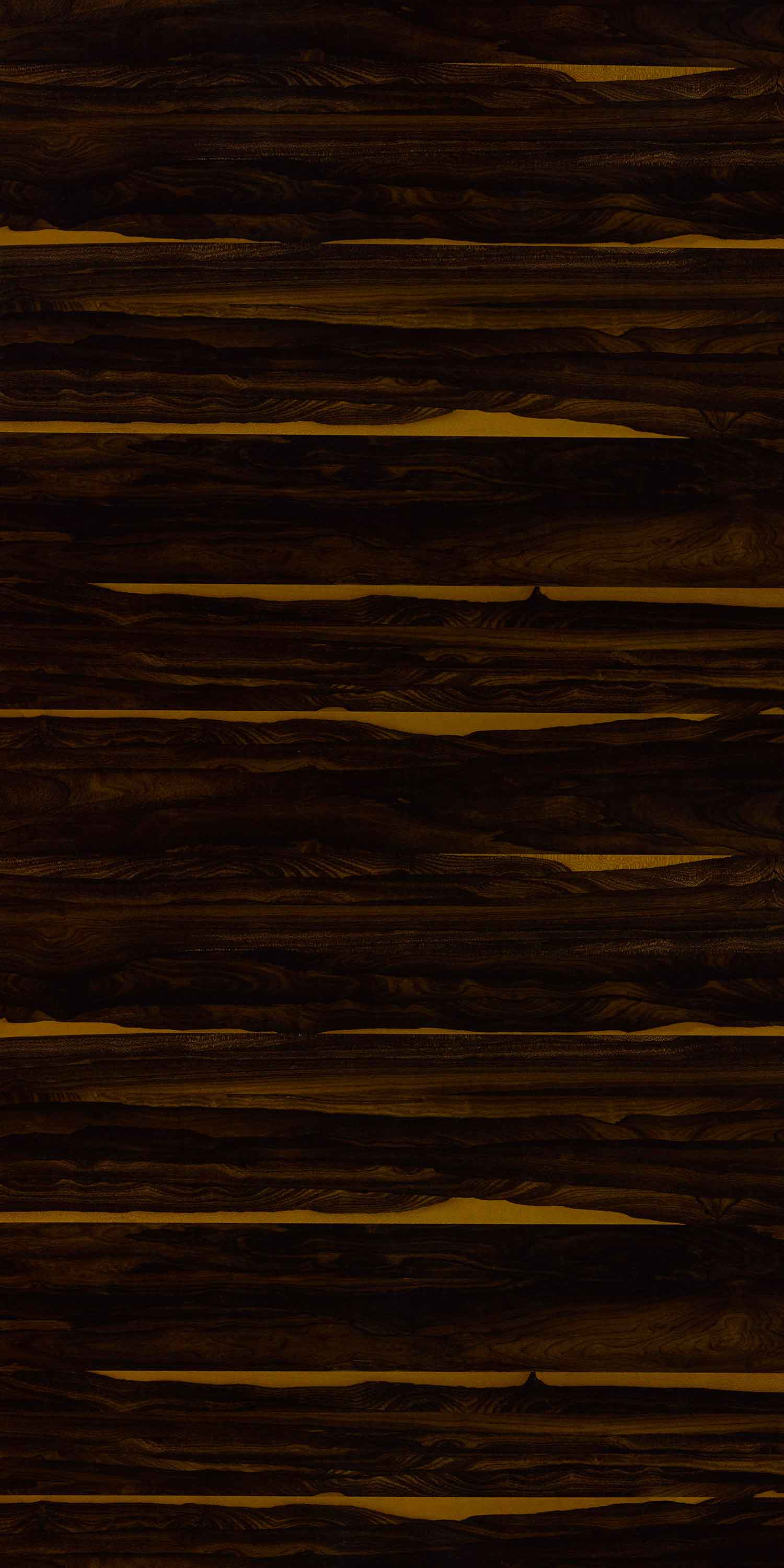 Brown wood laminate with dark grain pattern and lustre finish showing textured wood appearance and horizontal stripes.
