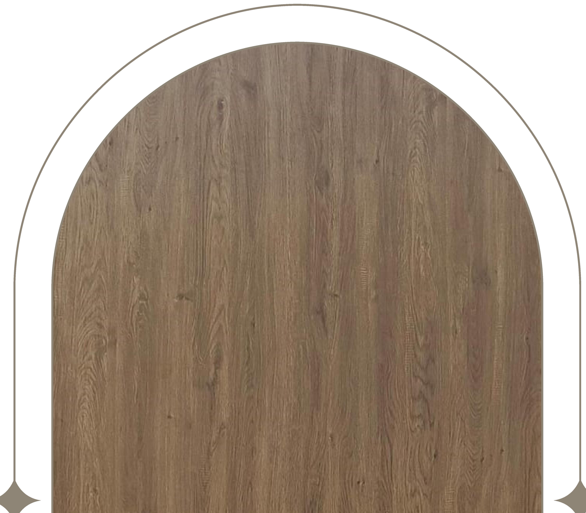 Brown laminate with wood grain texture and vertical grain direction.
