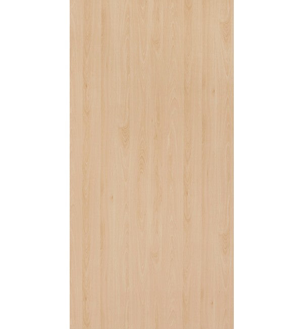 Beige wood grain decorative laminate with suede finish and vertical wood pattern texture