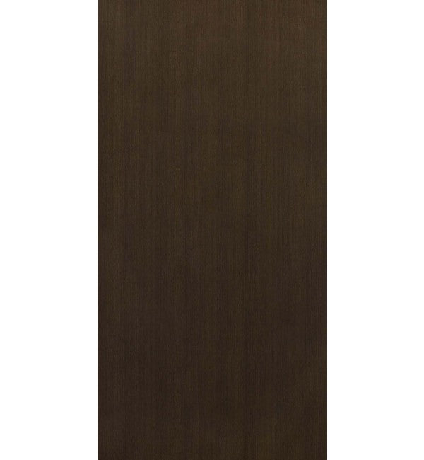 Brown wood grain decorative laminate with suede finish and vertical wood pattern texture