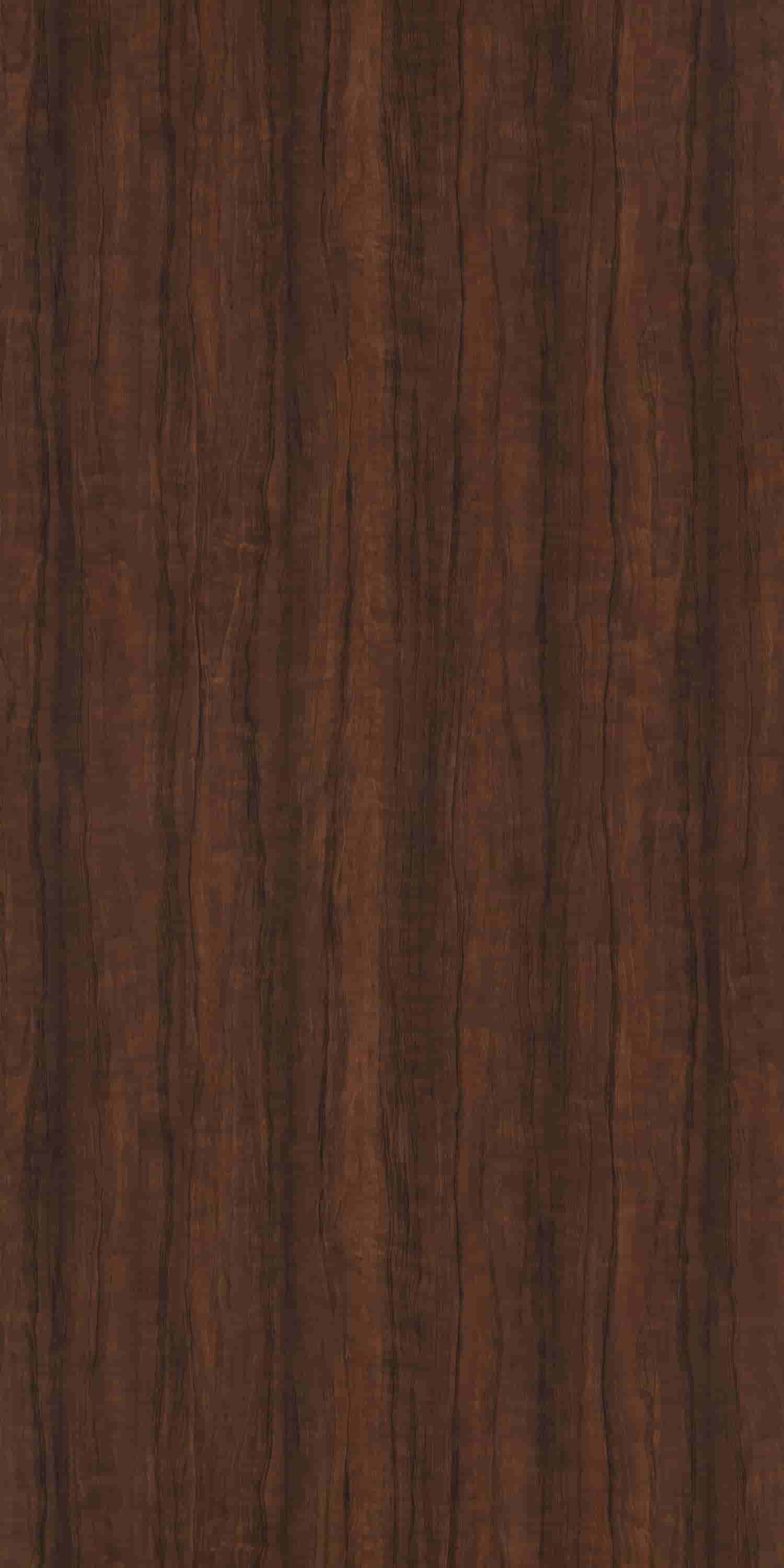 Brown wood grain laminate with suede finish and vertical wood texture pattern